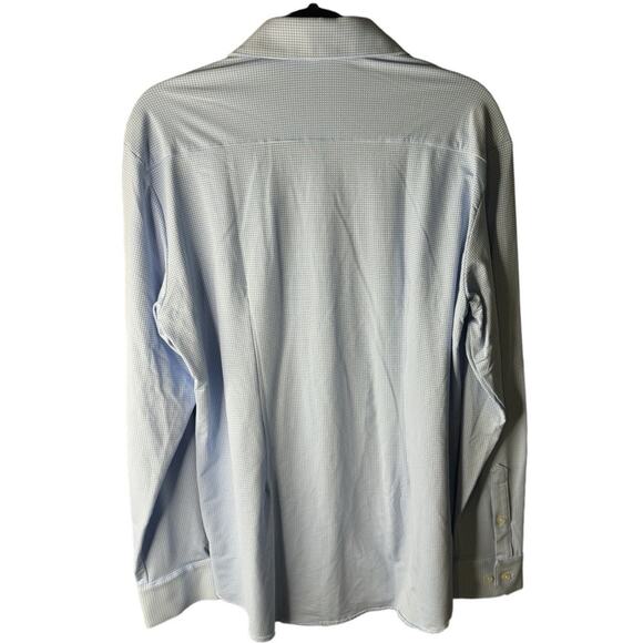 Mizzen + Main Spinnaker long sleeve Dress Shirt Light Blue Gingham Men’s large - Picture 2 of 5
